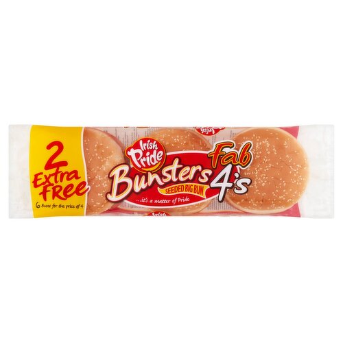 Irish Pride Bunsters Seeded Big Bun 6 Pack (480 g)