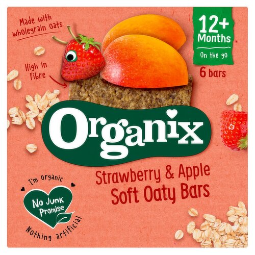 Organix Strawberry & Apple Soft Oaty Bar 12 Months 6 Pack (23 g)