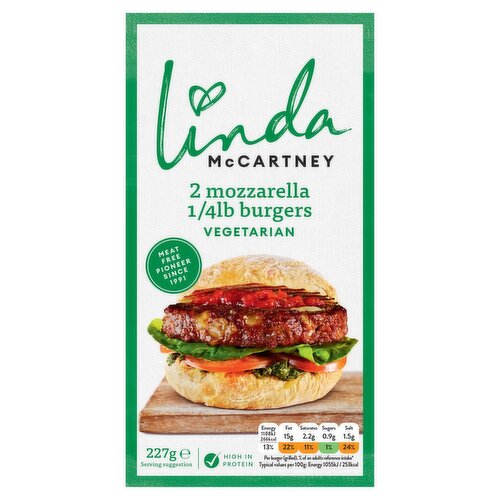 Linda Mccartney Vegetarian Mozzarella 1/4lb Burger (227 g)