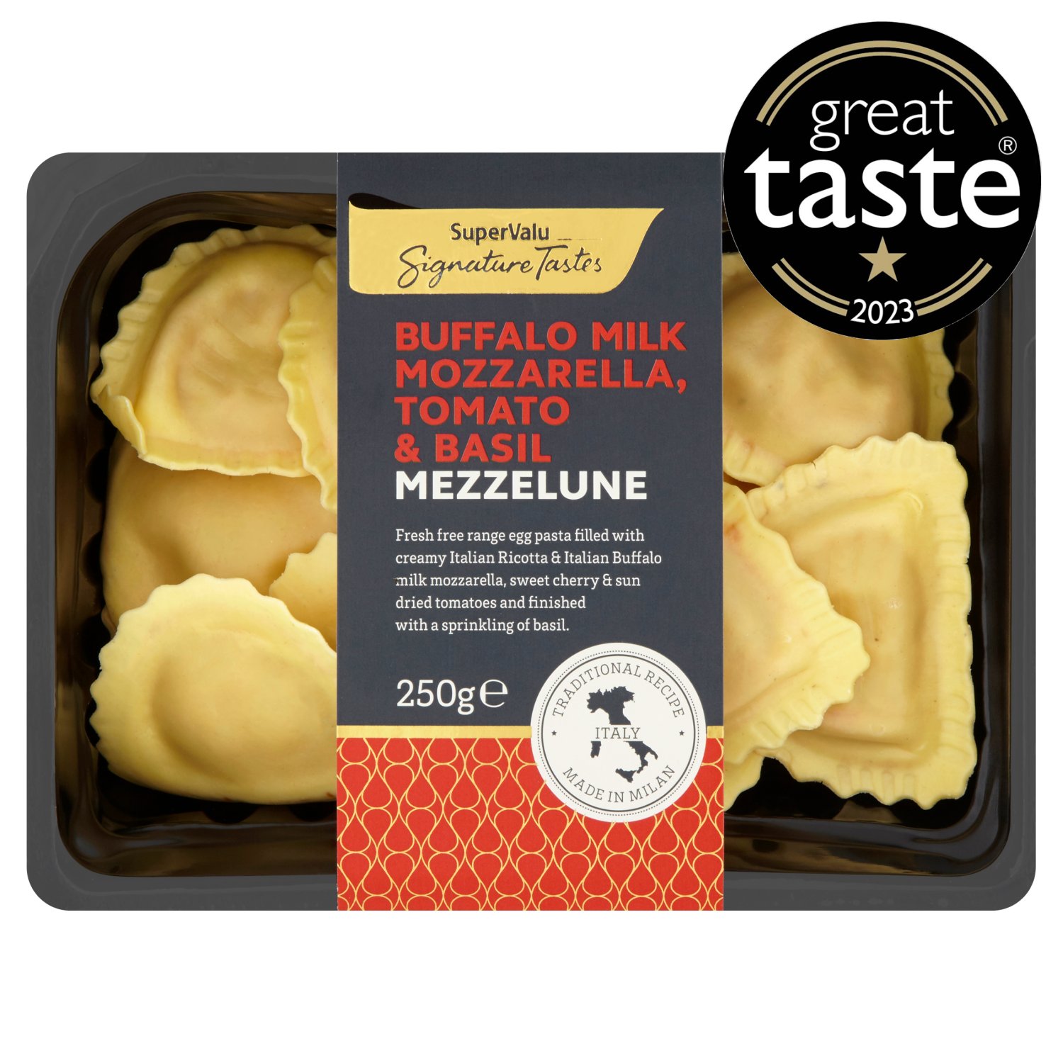 Signature Tastes Buffalo Milk Mozzarella, Tomato & Basil Mezzelune (250 g)