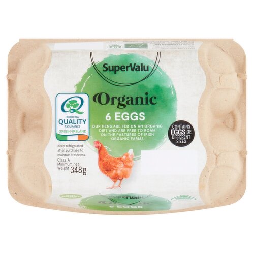 SuperValu Organic Mixed Weight Eggs (6 Piece)
