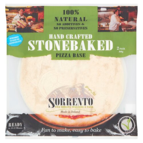 Pizza Sorrento Handcrafted Stonebaked Pizza Base 2 Pack (360 g)