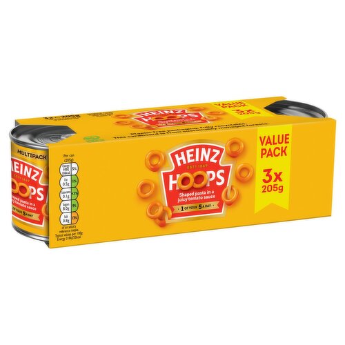 Heinz Spaghetti Hoops 3 Pack (615 g)