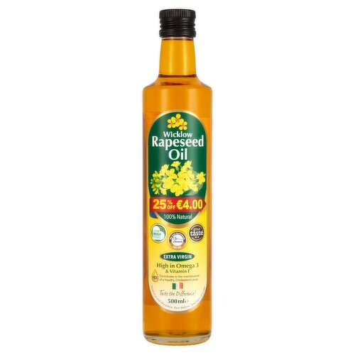Wicklow Rapeseed Oil Extra Virgin 25% Extra Free (500 ml)