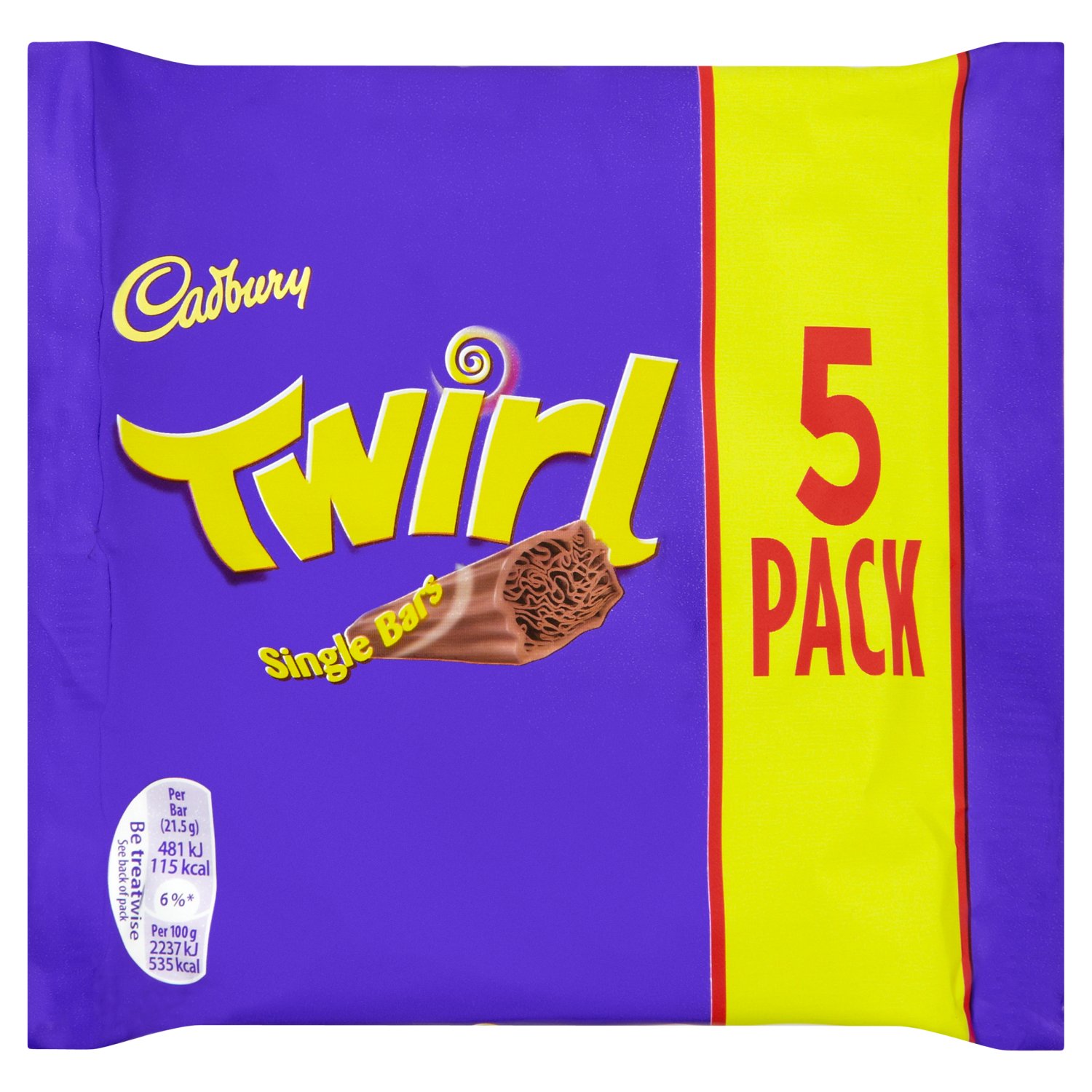 Cadbury Twirl Chocolate Bars 5 Pack  (21.5 g)