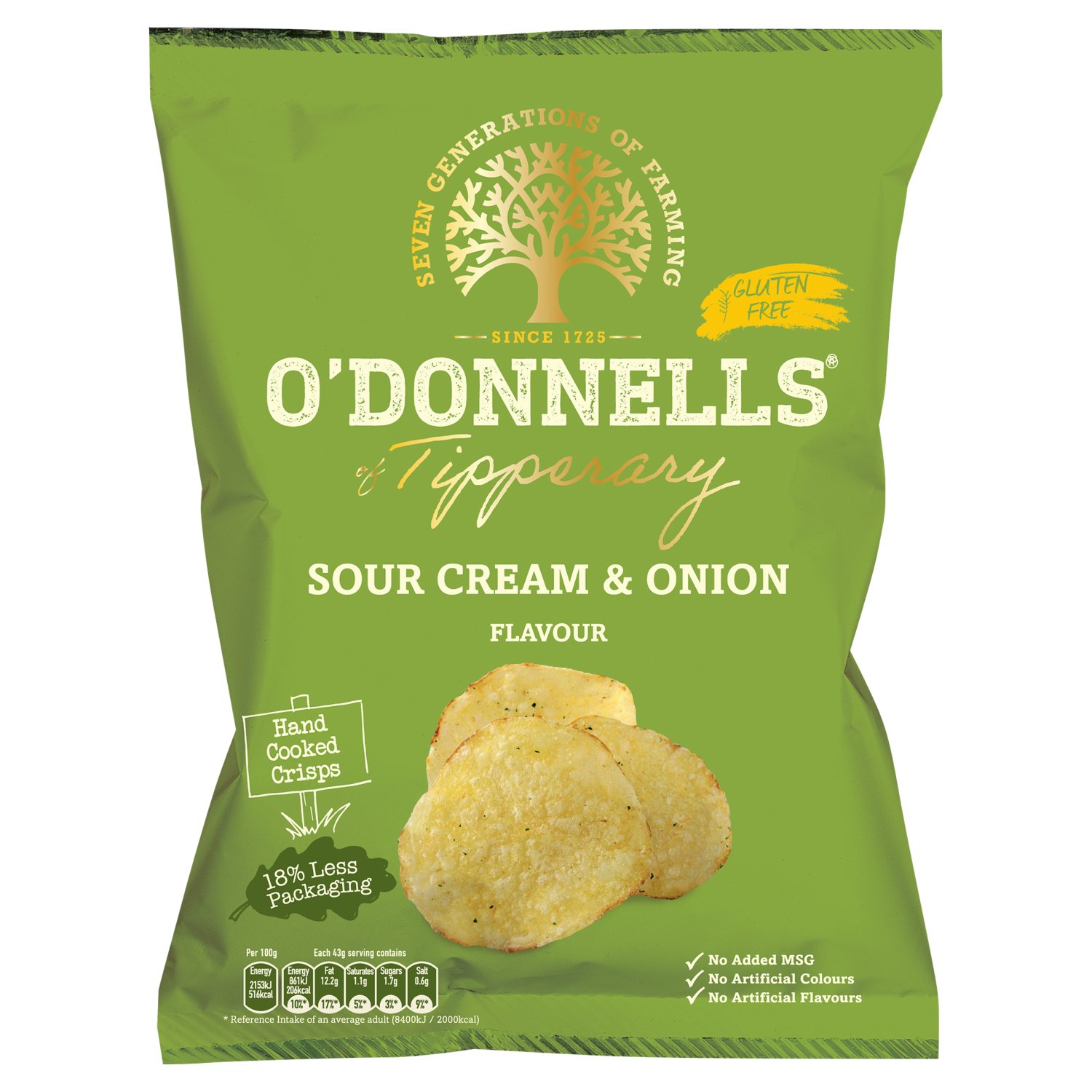 O' Donnells Sour Cream & Onion Sharing Crisps (125 g)