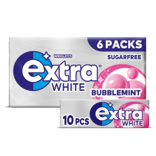 Wrigley's Extra White Bubblemint 6 x 10 Piece Pack (14 g)