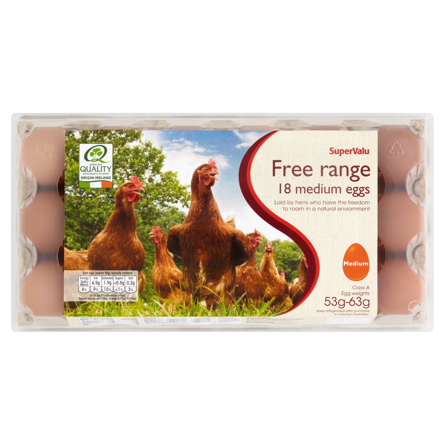 SuperValu Free Range Medium Eggs (18 Piece)