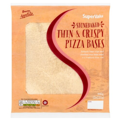 SuperValu Thin & Crispy Pizza Bases 2 Pack (440 g)