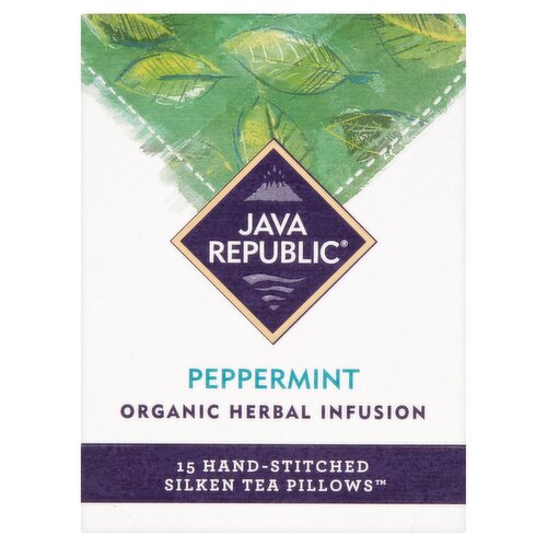 Java Republic Peppermint Organic Herbal Infusion Tea 15 Pack (45 g)