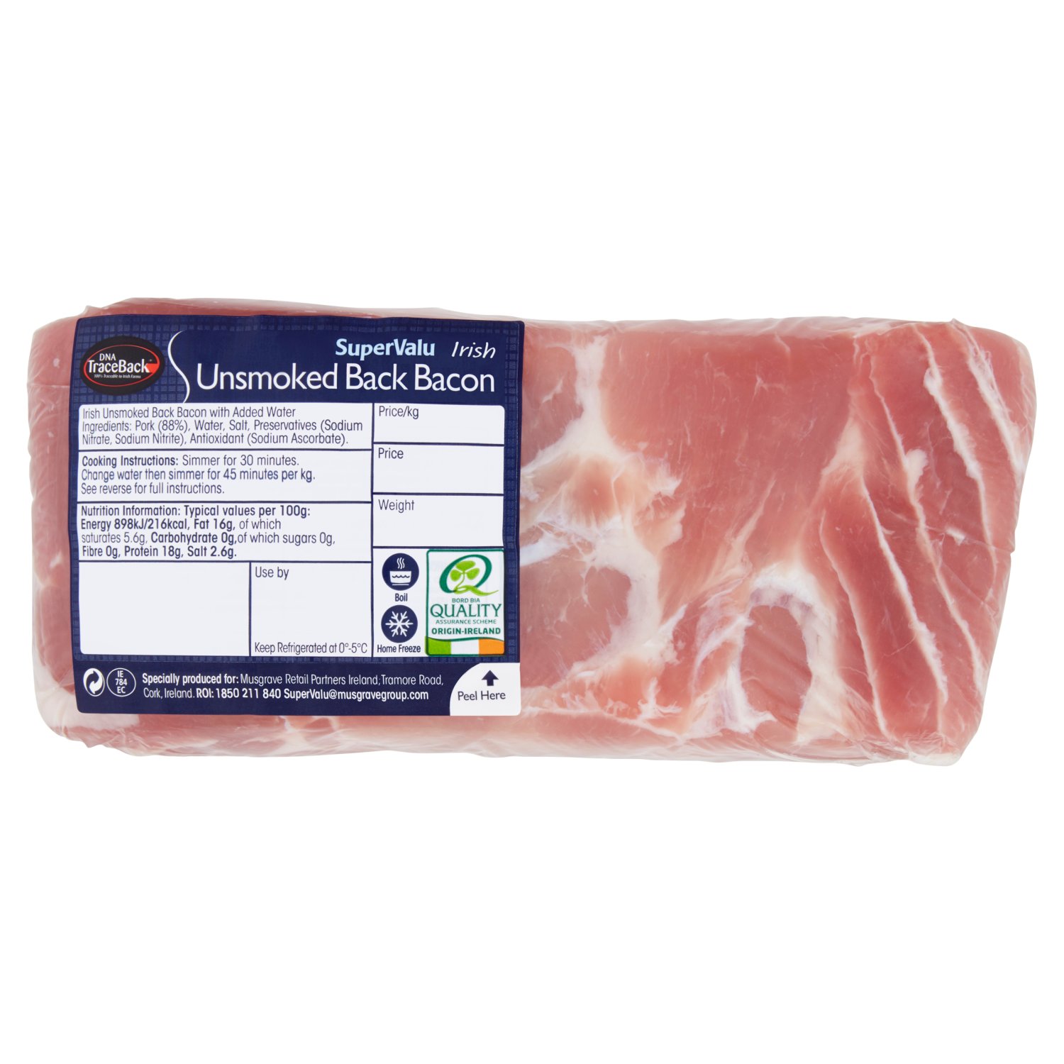 SuperValu Fresh Irish Unsmoked Back Bacon Joint (700 g)