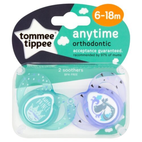 Tommee Tippee Orthodontic Soothers 6-18 Months (2 Piece)