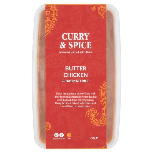 Curry and Spice Butter Chicken and Basmati Rice Ready Meal  (550 g)