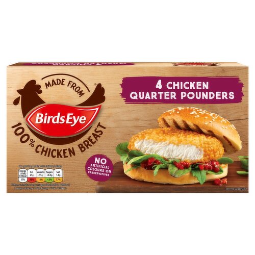 Birds Eye Chicken Quarter Pounders 4 Pack (454 g)