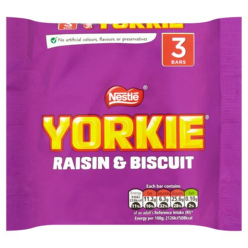 Nestle Yorkie Raisin & Biscuit Chocolate Bars 3 Pack (44 g)