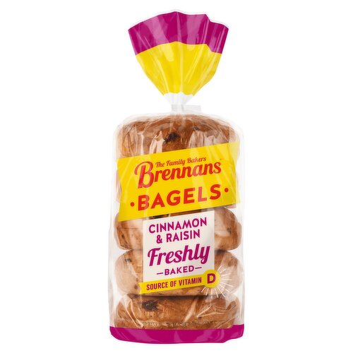 Brennans Cinnamon and Raisin Bagels 5 Pack (450 g)