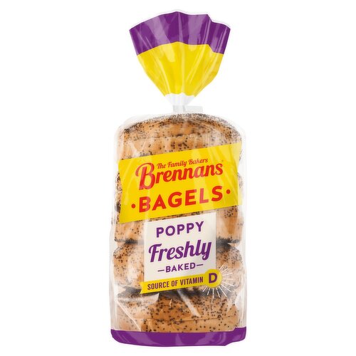 Brennans Poppy Seed Bagels 5 Pack (450 g)