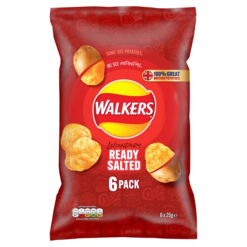Walkers Ready Salted 6 Pack (25 g)