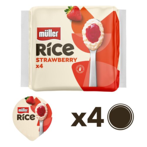 Muller Rice Strawberry Low Fat Dessert 4 Pack (170 g)