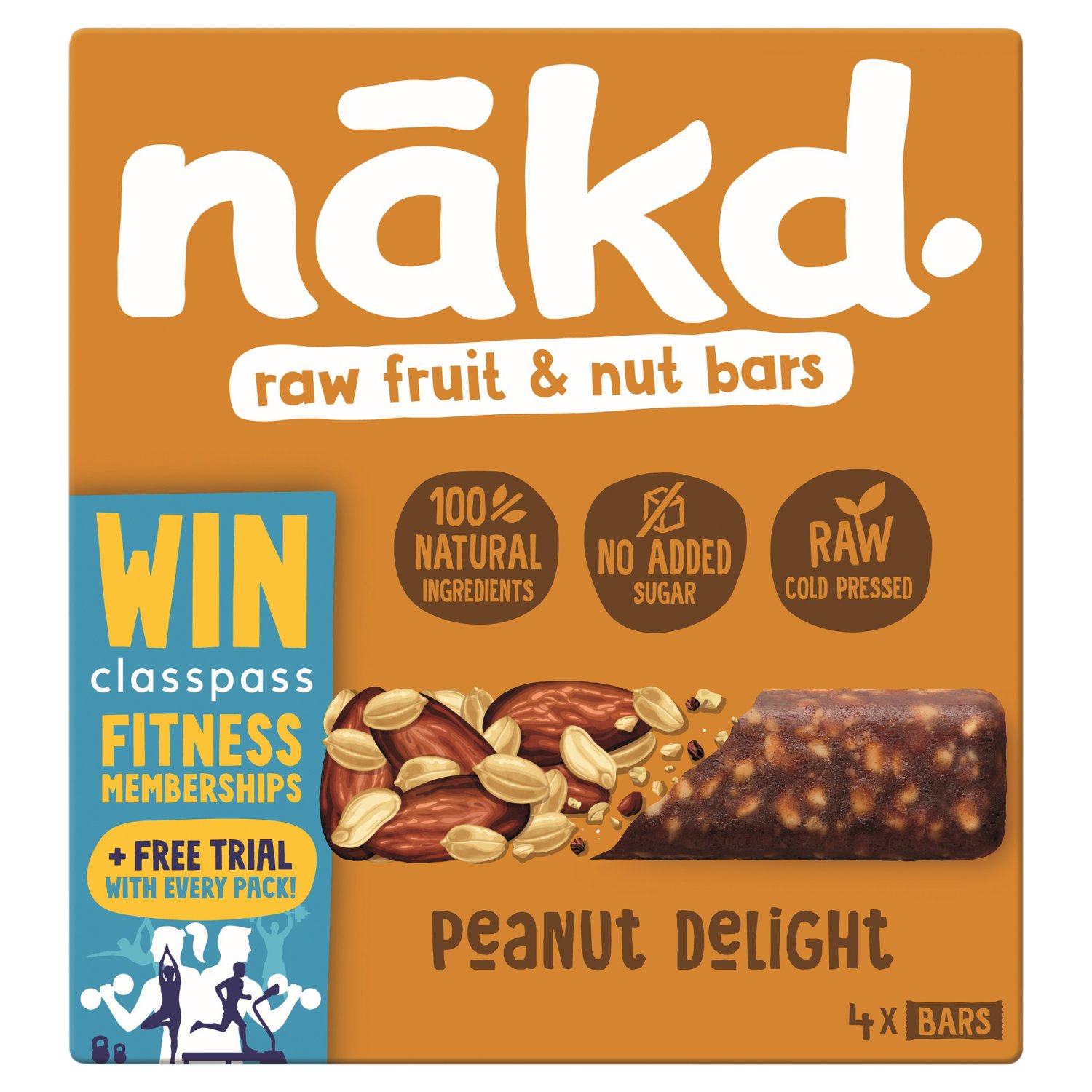 Scrumptiously satisfying nakd. Peanut Delight bars are chock full of 100% natural ingredients including delicious dates and protein-packed peanuts. This little beauty is perfect as a pick-me up between meals or just when you feel like treating yourself. Oh, and they're free from gluten and dairy. Chewy, peanutty perfection, mmmmm.
