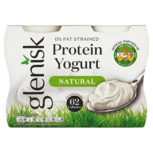 Glenisk 0% Fat Natural Protein Yogurt 4 Pack (100 g)