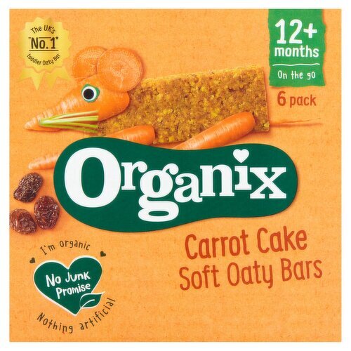 Organix Carrot Cake Oaty Bars 12+ Months 6 Pack (180 g)
