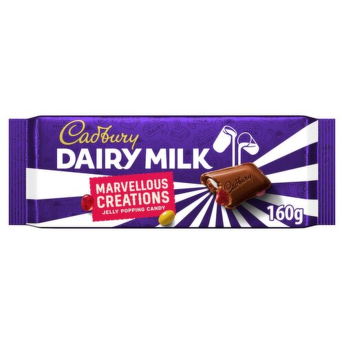 Cadbury Dairy Milk Jelly Popping Candy Milk Chocolate Family Bar (160 g)