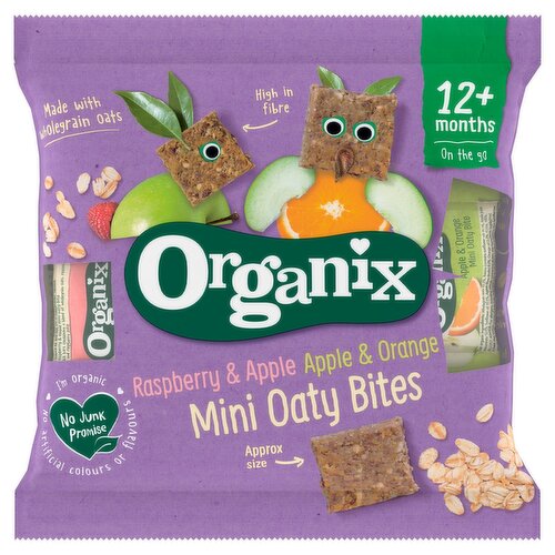 Organix Raspberry & Apple, Apple & Orange Mini Oaty Bites (110 g)