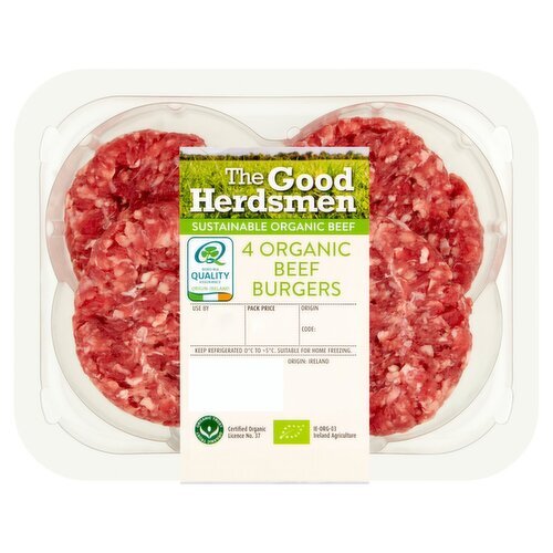 Good Herdsman Organic Beef Burgers 4 Pack (400 g)