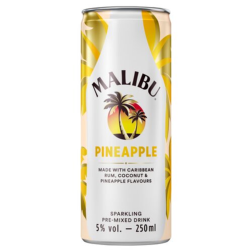 Malibu Rum and Sparkling Pineapple Premix Drink (250 ml)