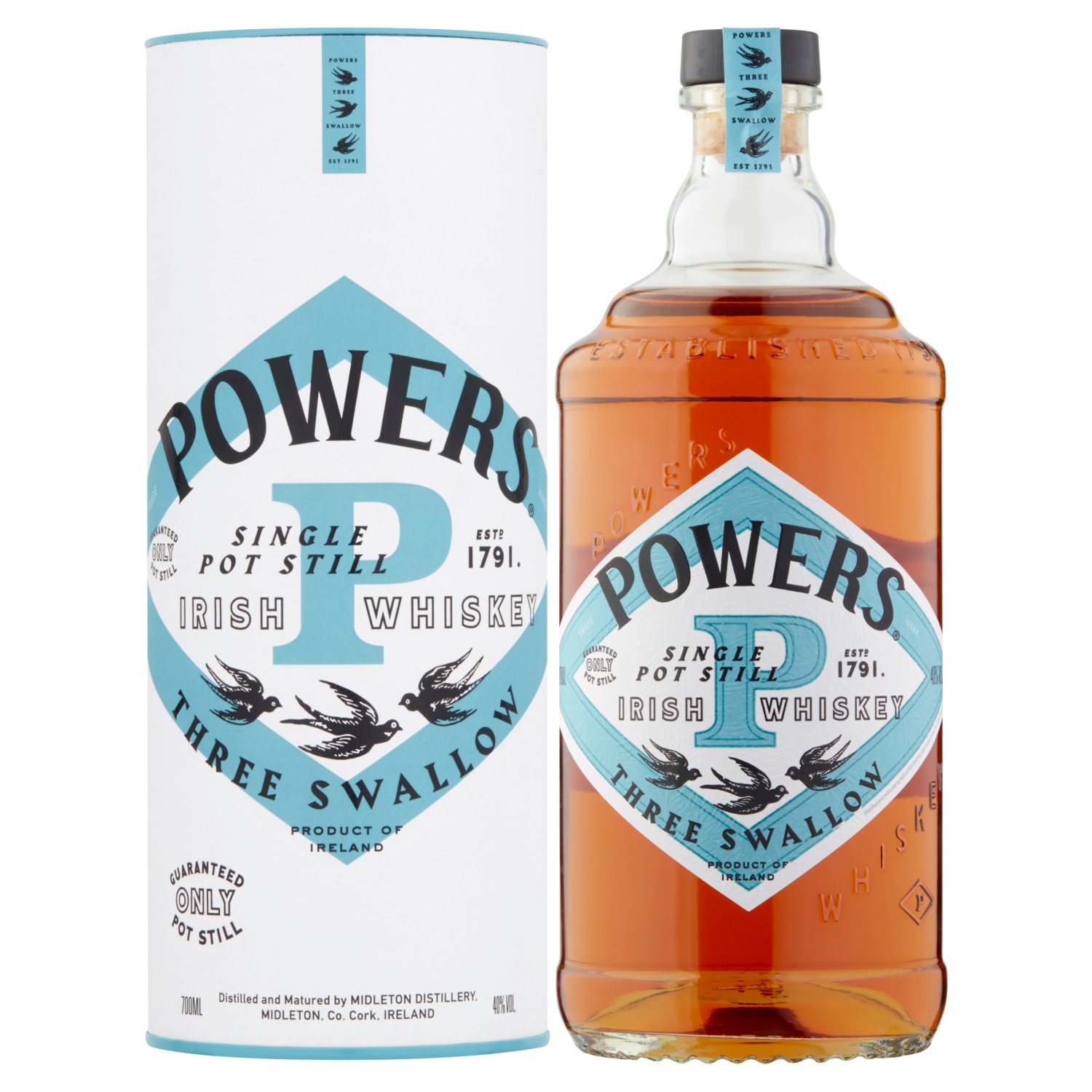 Powers Three Swallow Single Pot Still Irish Whiskey (70 cl)