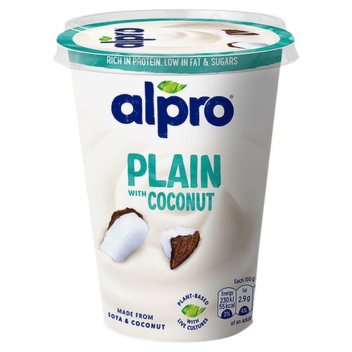 Alpro Plain with Coconut Soya Yogurt Alternative (500 g)