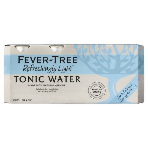 Fever Tree Refreshingly Light Tonic Water Can 8 Pack (150 ml)