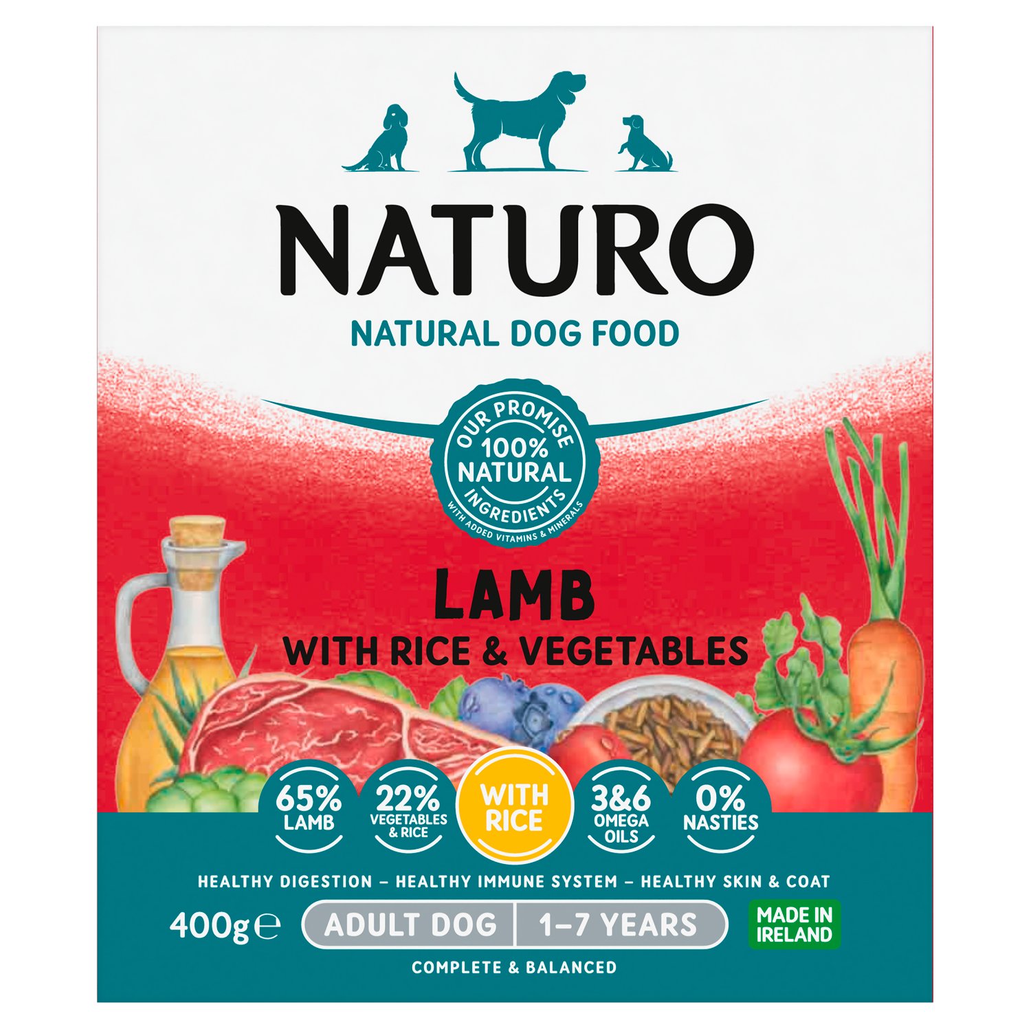 Naturo Salmon wth Rice & Vegetables Dog Food (400 g)