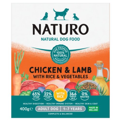 Naturo Chicken & Lamb with Rice & Vegetables Dog Food (400 g)