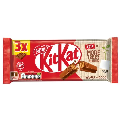 Nestle KitKat 4 Finger Milk Chocolate Biscuit Bars 3 Pack  (41.5 g)