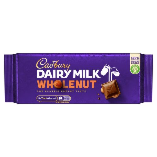 Cadbury Dairy Milk Wholenut Milk Chocolate Bar (180 g)