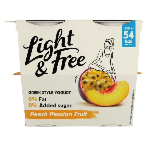 Danone Light & Free Peach & Passionfruit Yogurt 4 Pack (115 g)