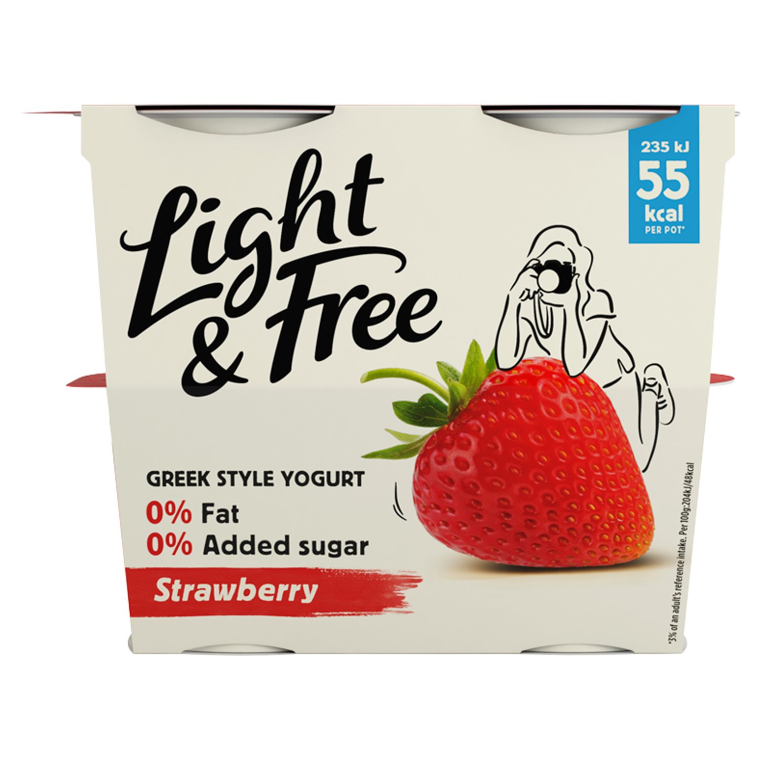Light* & Free is thick, Greek-style yoghurt and it comes without compromise. Full of the good stuff: taste, texture and enjoyment! They’re 0% fat, 0% added sugar** but berry berry creamy. Add a dollop of our Greek-style yoghurt to brunch or breakfast or enjoy as a delicious snack.  Bursting with taste, texture and enjoyment, our yoghurts are light, free and never less.  

The majority of our fruit pots are recyclable - Check our website for recycling guidance as we work towards our 2025 goal to be 100% recyclable. Always read the label.  

*CONTAINS OVER 30% FEWER CALORIES THAN MOST FULL FAT FRUIT YOGURTS. 
**CONTAINS NATURALLY OCCURRING SUGARS ONLY
*** Please always check the label

Also, why not try our Skyr range!