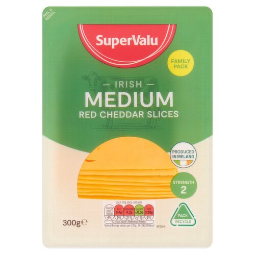 SuperValu Medium Red Cheddar Slices (300 g)