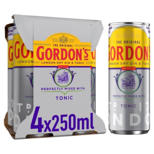 Gordon's & Tonic Can 4 Pack (250 ml)