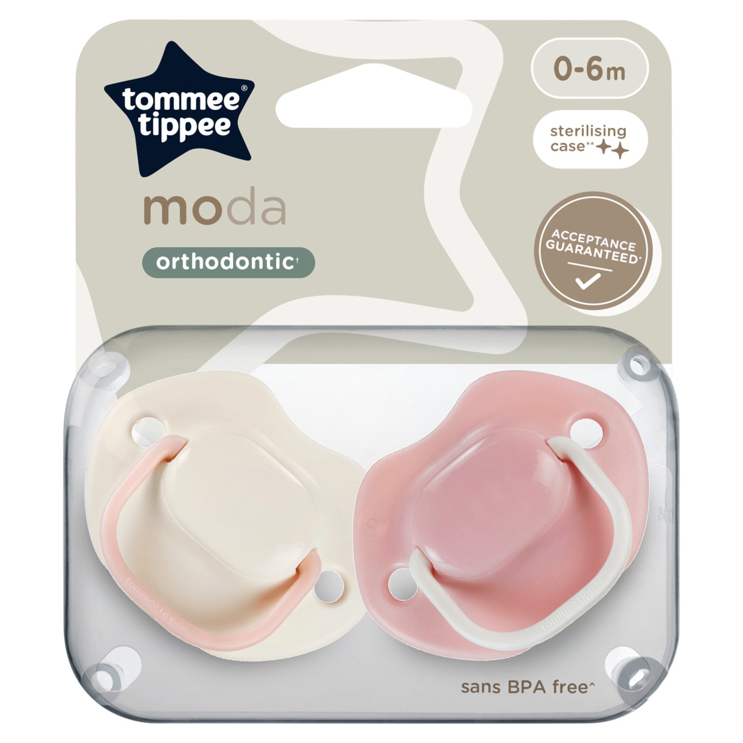 Tommee Tippee Orthodontic Soothers 0-6 Months (2 Piece)