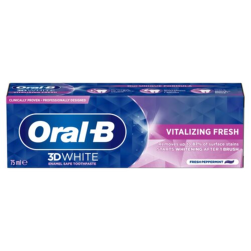 Oral-B 3D White Vitalizing Mint Whitening Toothpaste (75 ml)