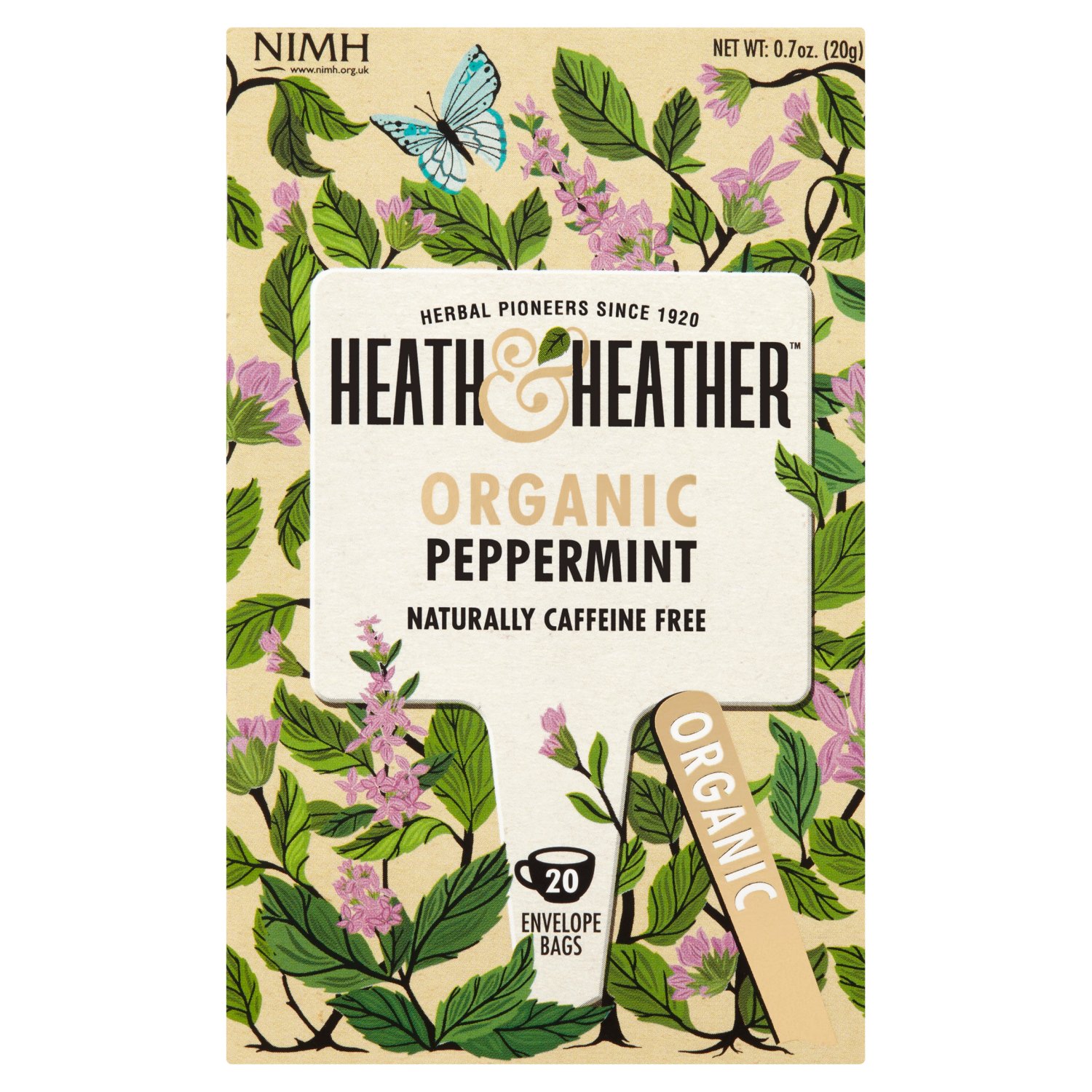 Heath & Heather Organic Peppermint Tea 20 Pack (20 g)