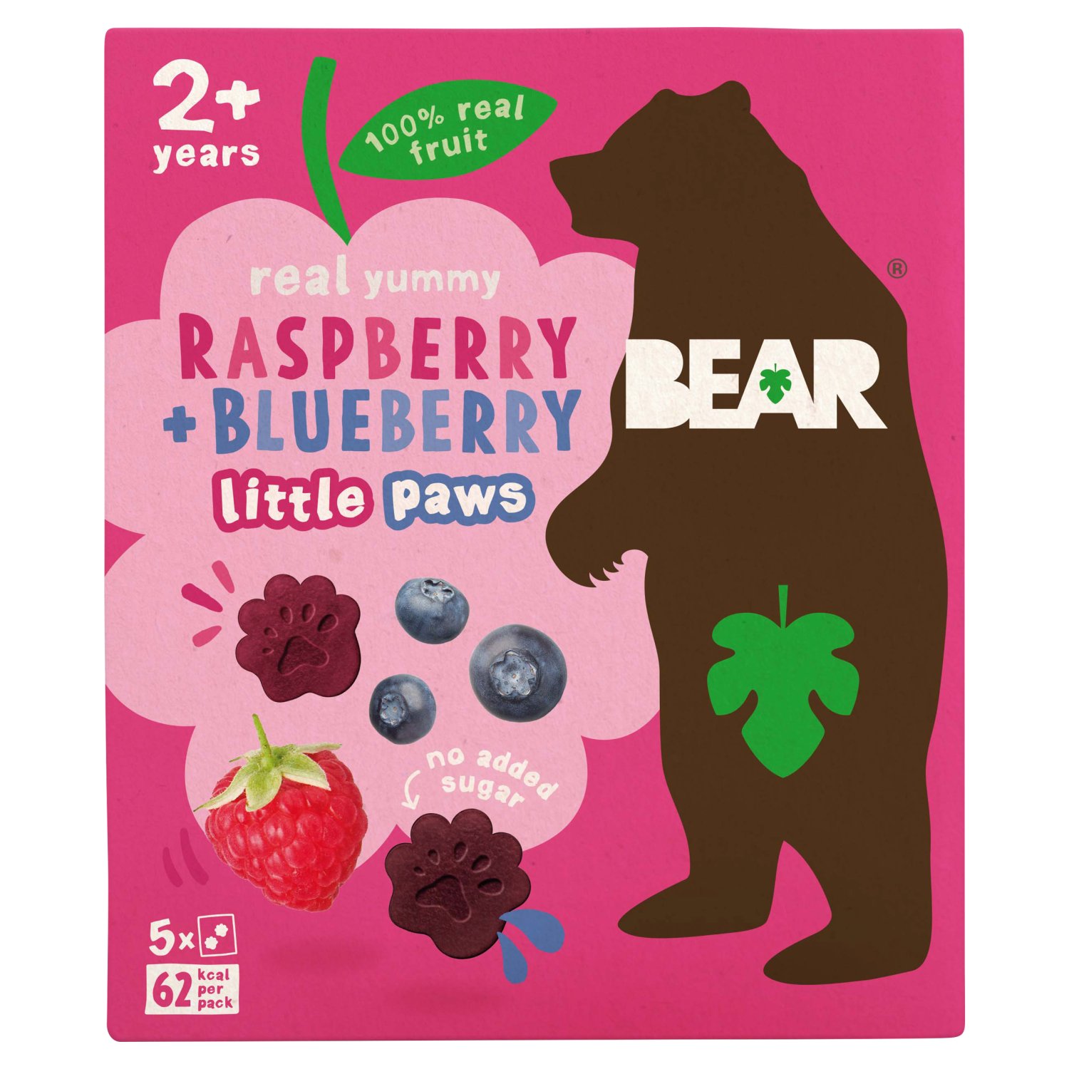 Bear Paws Raspberry & Blueberry 5 Pack (20 g)