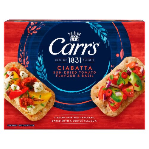 Carrs Ciabatta Sun-Dried Tomato and Basil Crackers (140 g)