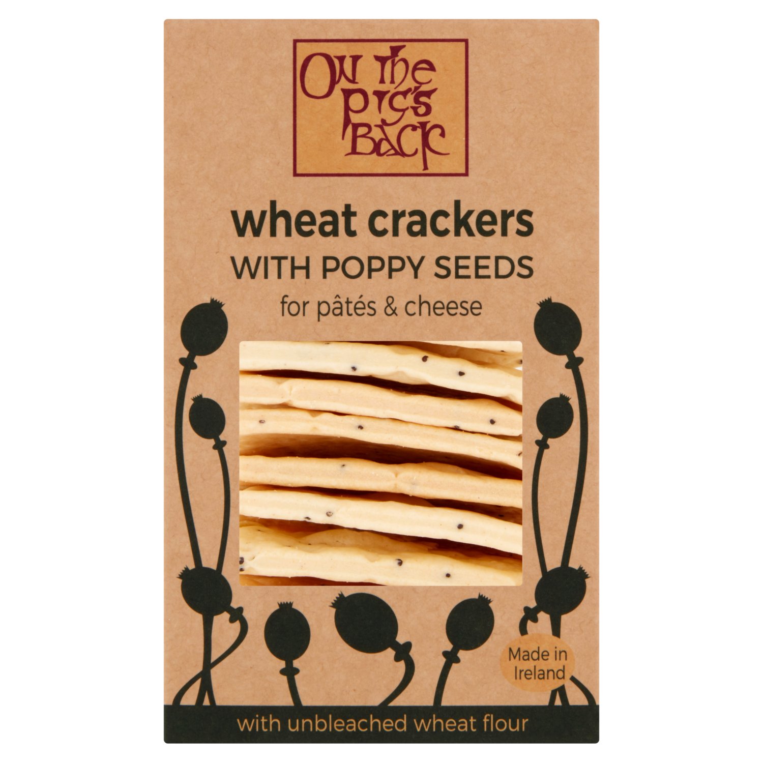 On The Pigs Back Wheat Crackers with Poppy Seeds (140 g)