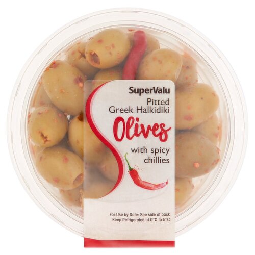 SuperValu Pitted Greek Halkidiki Olives with Spicy Chillies (150 g)