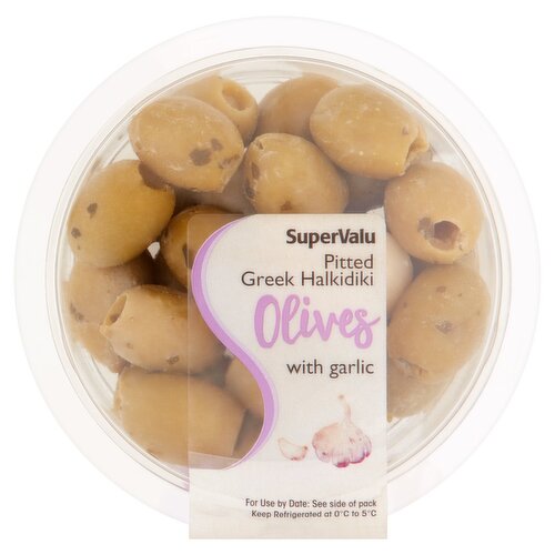 SuperValu Pitted Greek Halkidiki Olives with Garlic (150 g)