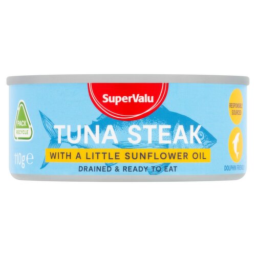 SuperValu Drained Tuna Steak Little Sunflower Oil (110 g) Storefront EN